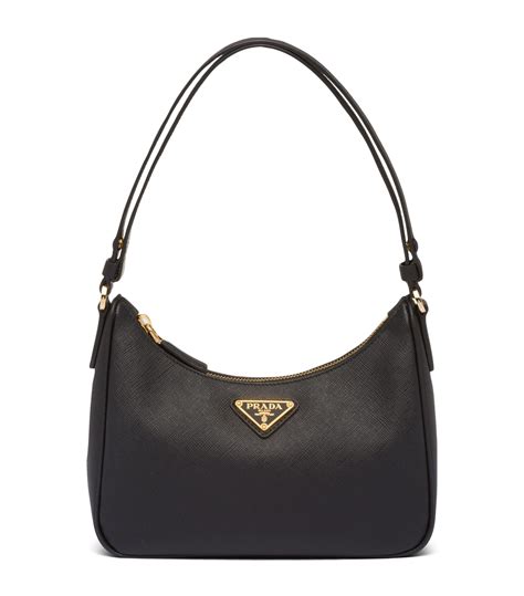 Prada Women's 1BD200 Black Saffiano Leather Shoulder Bag